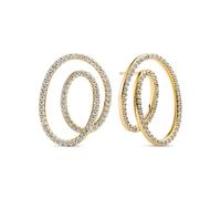 Sif Jakobs 18k Gold Plated Spirale Due Grande SJ-E2599-Cubic Zirconia-YG Earrings - SJ-E2599-CZ-YG - Gold Plated / Zirconia