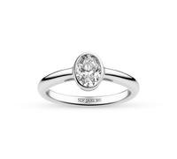 Sif Jakobs 925 Sterling Silver Sardinien Ovale Piccolo SJ-R2795-Cubic Zirconia Ring - SJ-R2795-CZ - Size 56 - Sterling Silver / Zirconia