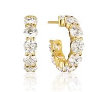 Sif Jakobs White Zirconia Belluno Creolo Earrings SJ-E42115-CZ-SG - Classic - Gold Plated / Zirconia