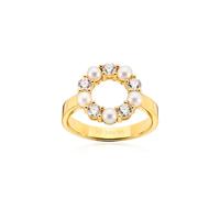 Sif Jakobs Biella Perla Ring Goldplated Silver SJ-R2432-PCZ-YG-56 - Woman - 925 Sterling Silver Gold/White 56
