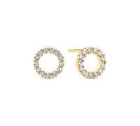 Sif Jakobs Biella Uno Piccolo Sterling Silver Gold Plated Pavé Set Cubic Zirconia Circular Stud Earrings