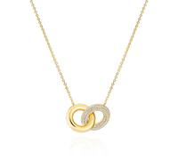 Sif Jakobs CARRARA DUE PICCOLO Necklace 18 ct. Goldplated Silver SJ-N2477-CZ-YG - Woman - 925 Sterling Silver Gold 45 cm