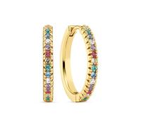 SIF JAKOBS JEWELLERY Creolen Ellera aus vergoldetem 925 Sterling Silber mit Zirkonia | Stärke 2 mm