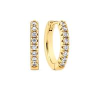 Sif Jakobs - Ellera Medio Earrings - 18k Gold Plated - White Zirconia - Gold Hoop Earrings - Gifts For Women