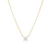 Sif Jakobs Ellera Quadrato Necklace 18 ct. Goldplated Silver SJ-N42279-CZ-YG - Woman - 925 Sterling Silver Gold/White 45 cm