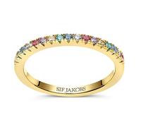Sif Jakobs - Ellera Ring - 18k Gold Plated - Multicoloured Zirconia - 925 Sterling Silver - Gifts For Women - O - P
