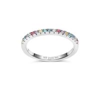 Sif Jakobs - Ellera Ring - 925 Sterling Silver - Multicoloured Zirconia - Rhodium-Plated - Gifts For Women - L - L1/2