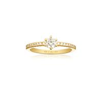 Sif Jakobs ELLERA UNO GRANDE Ring 18 ct. Goldplated Silver SJ-R42282-CZ-YG-54 - Woman - 925 Sterling Silver Gold 54