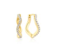 Sif Jakobs Sterling Silver Ellera Waves Grande Earrings SJ-E3869-CZ-YG - - 925 Sterling Silver