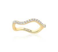 Sif Jakobs ELLERA WAVES Ring 18 ct. Goldplated Silver SJ-R3869-CZ-YG-54 - Woman - 925 Sterling Silver Gold 54