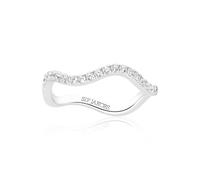 Sif Jakobs Ellera Waves Sterling Silver Cubic Zirconia Wave Ring (Size O-P)