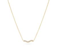Sif Jakobs Ellera Waves Sterling Silver Gold Plated Wavy Bar Cubic Zirconia Pendant Necklace