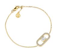 Sif Jakobs Ellisse Carezza Bracelet 18 ct. Goldplated Silver SJ-B2360-CZ-YG - Woman - 925 Sterling Silver Gold 19 cm