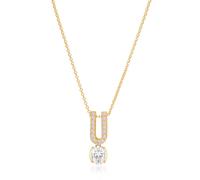 Sif Jakobs Ellisse Carezza Uno Necklace 18 ct. Goldplated Silver SJ-N2354-CZ-YG - Woman - 925 Sterling Silver Gold/White 45 cm