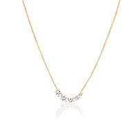 Sif Jakobs Ellisse Cinque Necklace 18 ct. Goldplated Silver SJ-N2332-CZ-YG - Woman - 925 Sterling Silver Gold/White 45 cm
