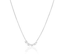 Sif Jakobs Ellisse Cinque Necklace Goldplated Silver SJ-N2332-CZ - Woman - 925 Sterling Silver Silver/White 45 cm