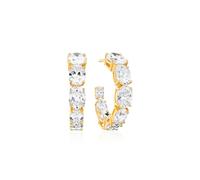 Sif Jakobs Ellisse Creolo Grande Earrings 18 ct. Goldplated Silver SJ-E2330-CZ-YG - Woman - 925 Sterling Silver Gold/White