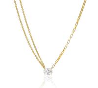 Sif Jakobs ELLISSE UNO Necklace Goldplated Silver SJ-N2331-CZ-YG - Woman - 925 Sterling Silver Gold 45 cm