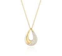 Sif Jakobs Glorenza Sterling Silver Gold Plated Cubic Zirconia Open Drop Pendant Necklace