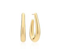 Sif Jakobs Goccia Pianura Medio Sterling Silver Gold Plated Tapered Teadrop Open Hoop Earrings