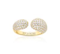 Sif Jakobs Goccia Sterling Silver Yellow Gold Plated Cubic Zirconia Open Ring (Size O-P)