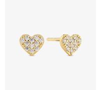 Sif Jakobs Gold Plated Cuore Cubic Zirconia Heart Studs Earrings SJ-E2705-CZ-YG