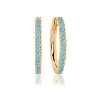 Sif Jakobs Womens 18k Gold Plated Ellera Grande 18ct Yellow-gold 925 Sterling-silver and Turquoise Hoop Earrings 1 Size