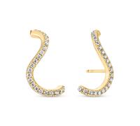 Sif Jakobs Gold Plated Ellera Waves Earrings SJ-E3890-CZ-YG - Polished - 18k Gold Plated