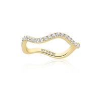 Sif Jakobs Gold Plated Ellera Waves Ring SJ-R3869-CZ-YG - Premium Finish | - 54 - 18k Gold Plated