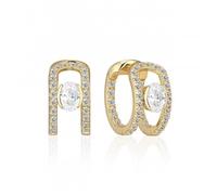 Sif Jakobs Gold Plated Ellisse Carezza Creolo Earrings SJ-E2352-CZ-YG - - 18k Gold Plated