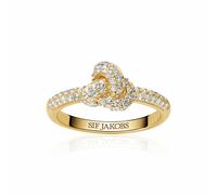 Sif Jakobs Gold Plated Imperia Piccolo Ring SJ-R10751-CZ-YG - Classic Look - 56 - 18k Gold Plated