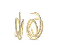 Sif Jakobs Gold Plated Spirale Grande Earrings SJ-E2591-CZ-YG - - 18k Gold Plated