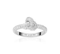 Sif Jakobs - Imperia Piccolo Ring - 925 Sterling Silver - White Zirconia - Rhodium-Plated - Gifts For Women - P1/2 - Q1/2