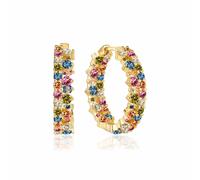 Sif Jakobs LIVIGNO CREOLO GRANDE Earrings Goldplated Silver SJ-E2364-XCZ-YG - Woman - 925 Sterling Silver Gold/Multicoloured
