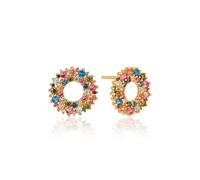 Sif Jakobs LIVIGNO Earrings Goldplated Silver SJ-E2361-XCZ-YG - Woman - 925 Sterling Silver Gold/Multicoloured