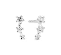 Sif Jakobs Lucente Tre Sterling Silver Curved Bar Triple Cubic Zirconia Stud Earrings