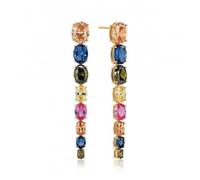 Sif Jakobs Multicoloured Zirconia Ellisse Lungo Otto Earrings - 18k Gold Plated / Multicoloured Zirconia