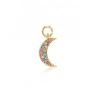 Sif Jakobs Multicoloured Zirconia Luna Earring Charm SJ-CH2380-XCZ-YG - - 18k Gold Plated / Multicoloured Zirconia