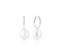 Sif Jakobs Womens 925 Sterling Silver Padua Uno Rhodium-plated Sterling-silver and Pearl Drop Earrings 1 Size