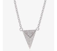 Sif Jakobs Rhodium Plated 'Pecetto Piccolo' White Pavé Triangle Necklace SJ-C3307-CZ