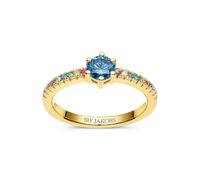 Sif Jakobs Ring Ellera Uno Grande Rainbow 18k gold plated 50