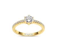 Sif Jakobs Ring Ellera Uno Grande White 18k gold plated 56