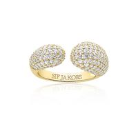 Sif Jakobs SJ-R2481-CZ-YG Gold Plated Goccia Ring - 58 - 18k Gold Plated