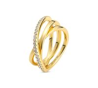 Sif Jakobs Spirale Ring 18 ct. Goldplated Stainless Steel R2590-CZ-YG-54 - Woman - 925 Sterling Silver Gold/White 54