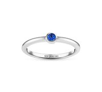 Sif Jakobs Sterling Silver Blue Zirconia Sarzana Uno Ring SJ-R2632-BL - - Size 48 - Sterling Silver / Rhodium Plated / Zirconia