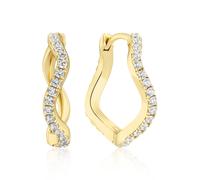 Sif Jakobs Sterling Silver Ellera Waves Grande Earrings SJ-E3869-CZ-YG - - 925 Sterling Silver