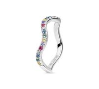 Sif Jakobs Sterling Silver Ellera Waves Ring SJ-R3869-XCZ - Elegant Styling - 56 - 925 Sterling Silver