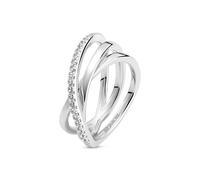 Sif Jakobs Sterling Silver Spirale Ring SJ-R2590-CZ - Bold Statement | - 56 - 925 Sterling Silver