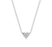 Sif Jakobs Sterling Silver White Zirconia Cuore Necklace SJ-N2705-CZ - - Sterling Silver / Rhodium Plated / Zirconia