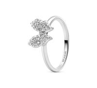Sif Jakobs Sterling Silver White Zirconia Farfalla Ring SJ-R2700-CZ - - Size 48 - Sterling Silver / Rhodium Plated / Zirconia